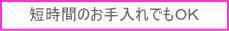短時間のお手入れでもＯＫ